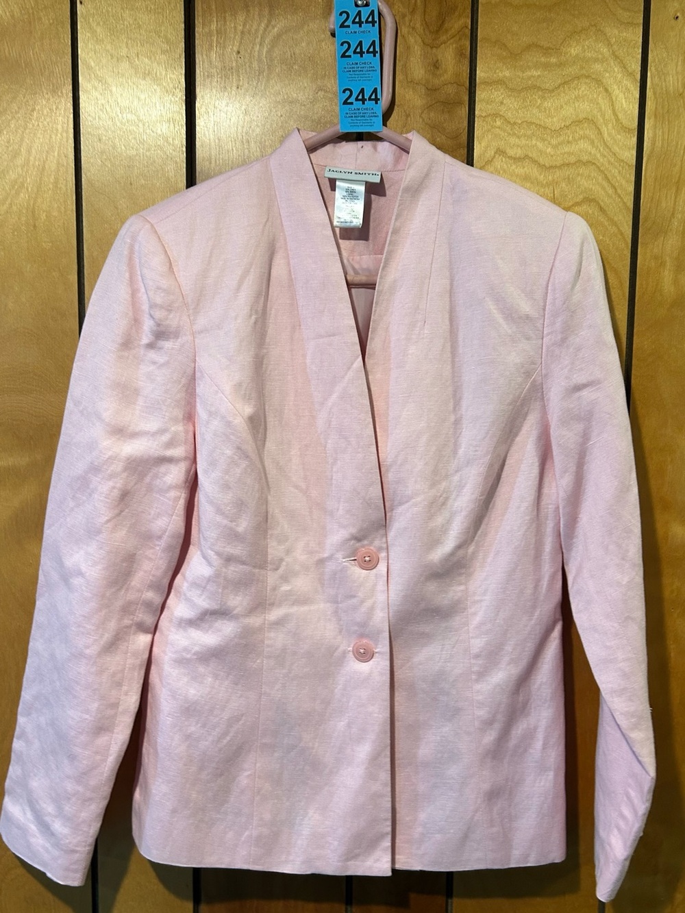 Jaclyn Smith Light Pink Two-Button Women's Blazer